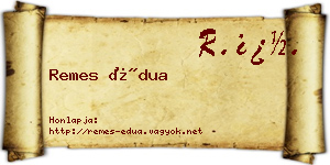 Remes Édua névjegykártya